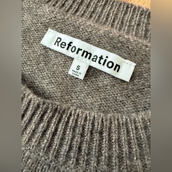 Reformation 100% Cashmere Henrietta Mini Dress Luxury Cocoa Brown Size Small - Picture 6 of 14